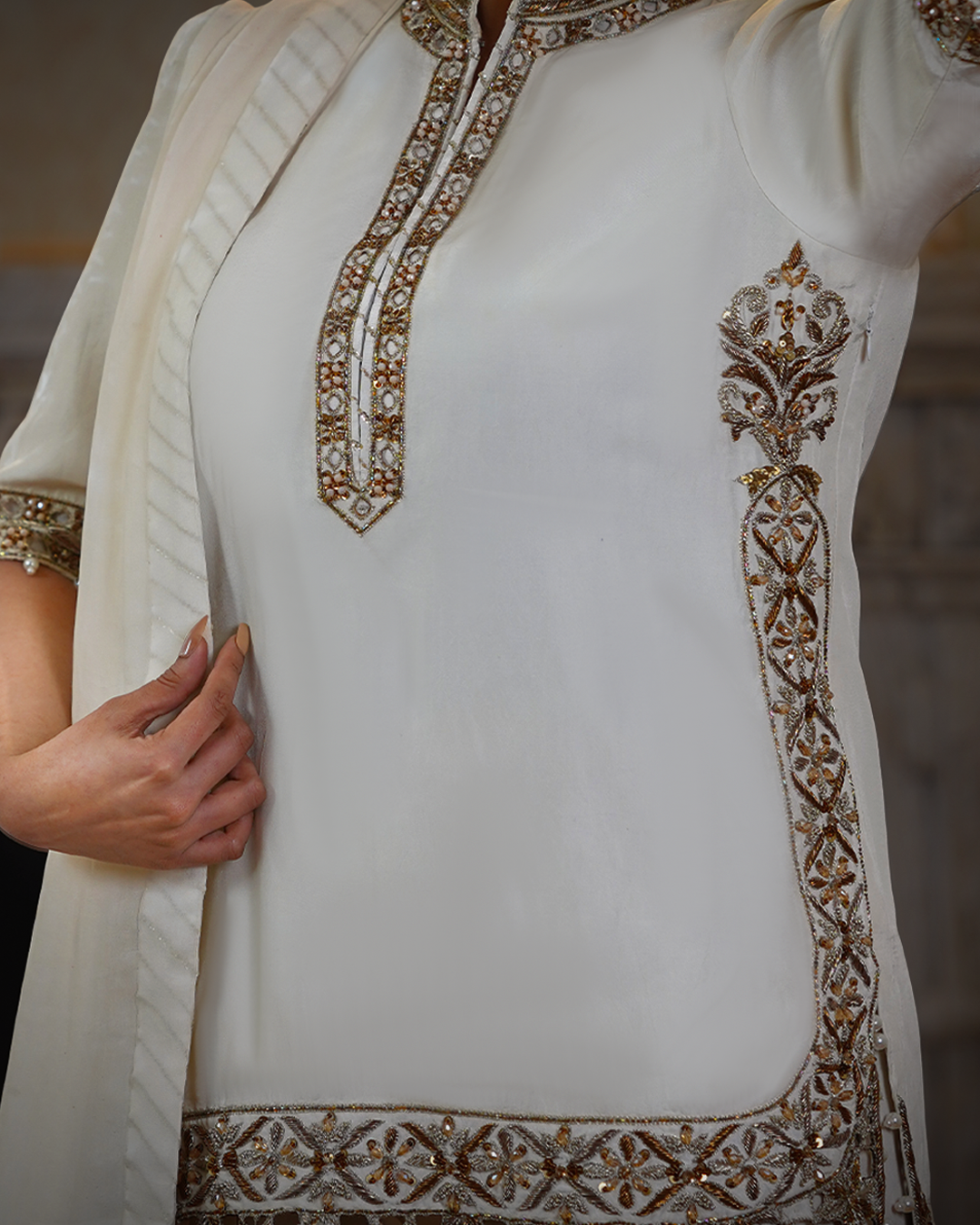 noorie-formal-dress-short-kurta-in-ivory-color-side-view